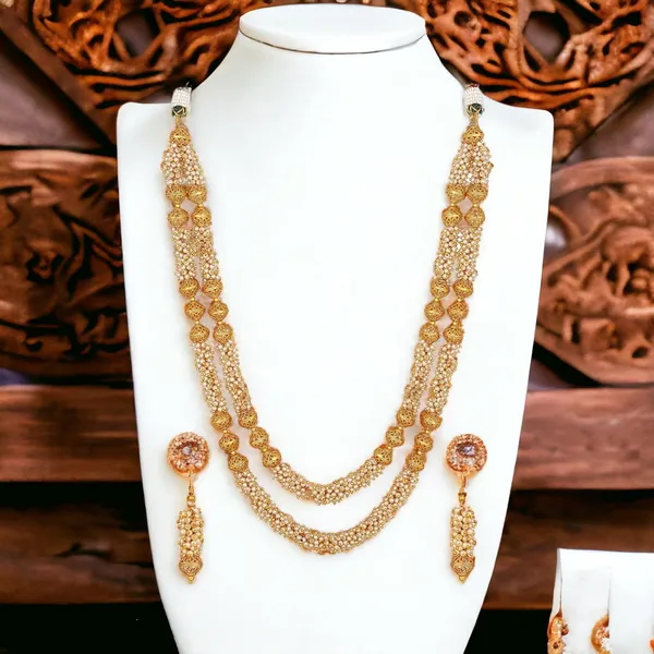 Gold_Plated_Stylish_Wedding_Style_Handcrafted_Long_Multi_Strand_Pearl_Jaipuri_Mala_Necklace_With_Earrings_Set_For_Women_And_Girls_Set_Of_1
