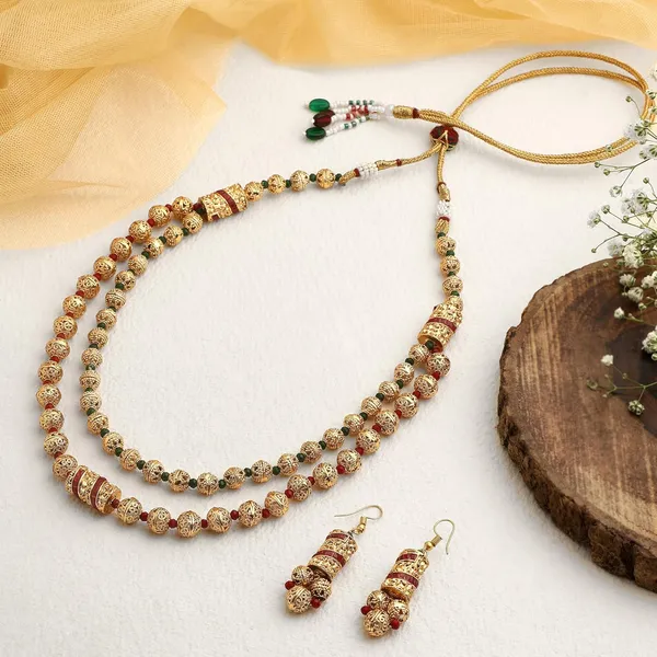 Gold_Plated_Stylish_Wedding_Style_Handcrafted_Long_Multi_Strand_Pearl_Jaipuri_Mala_Necklace_With_Earrings_Set_For_Women_And_Girls_Set_Of_1