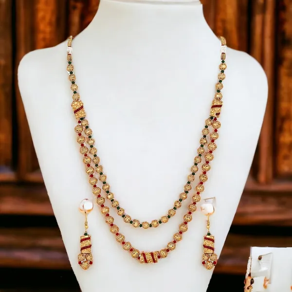 Gold_Plated_Stylish_Wedding_Style_Handcrafted_Long_Multi_Strand_Pearl_Jaipuri_Mala_Necklace_With_Earrings_Set_For_Women_And_Girls_Set_Of_1
