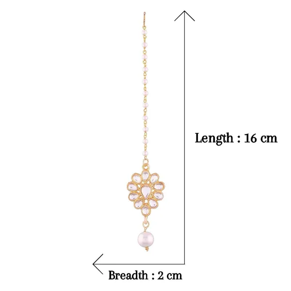 Gold_&_White_Gold_Plated_Traditional_Stunning_Kundan_And_Pearls_Embellished_Floral_Design_Elegant_And_Stylish_Maang_Tika_For_Women_And_Girls_Pack_Of_1