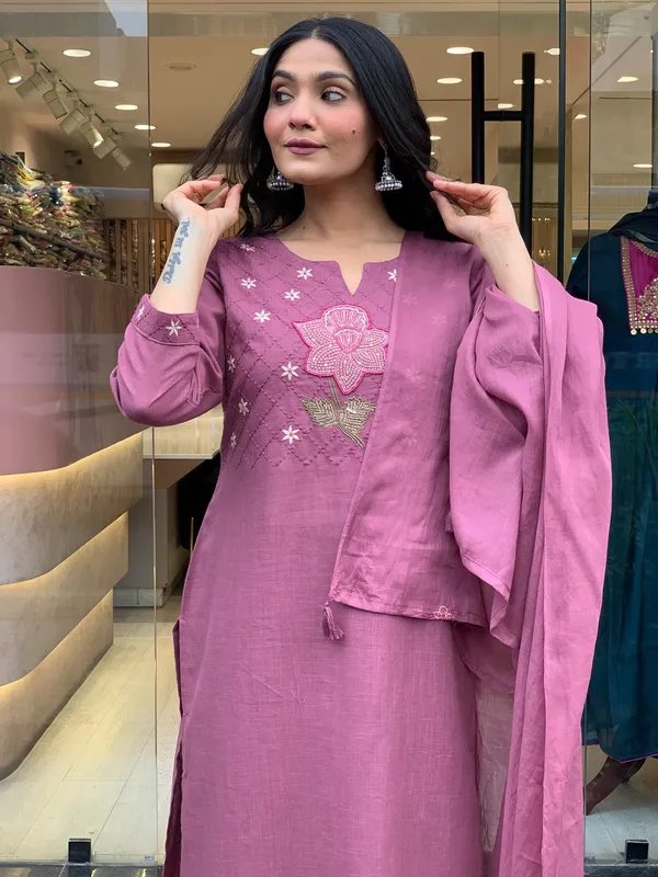 Mauve_Pink_Cotton_Printed_Kurta_Set_For_Women