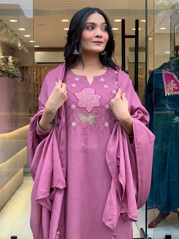 Mauve_Pink_Cotton_Printed_Kurta_Set_For_Women