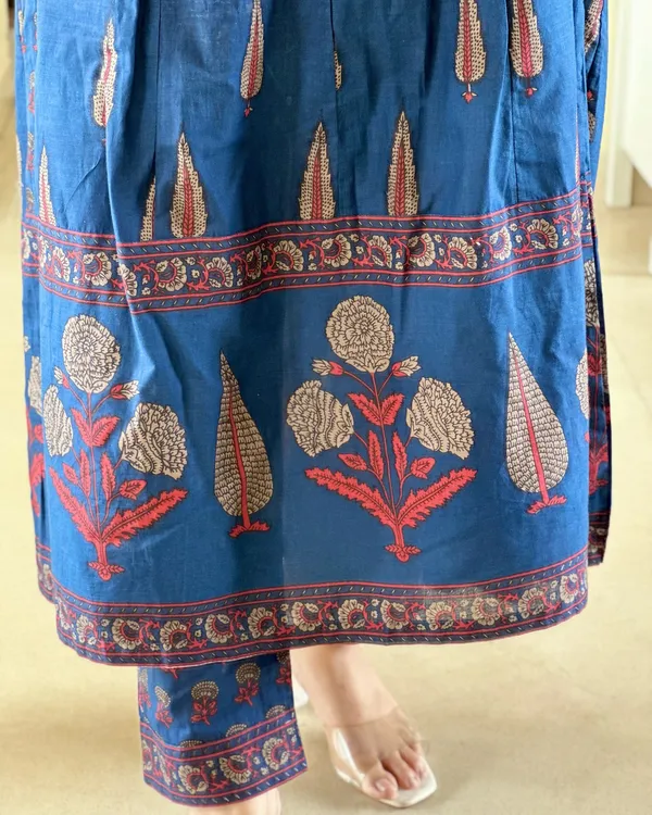 Blue_Cotton_Printed_Kurta_Set_For_Women