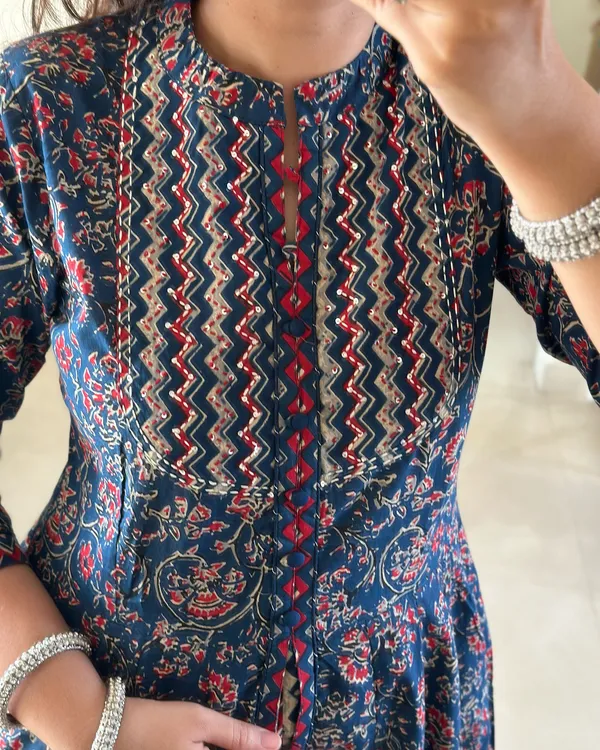 Navy_Blue_Cotton_Printed_Kurta_Set_For_Women