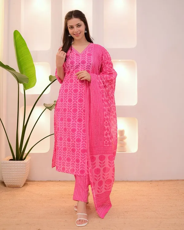 Pink_Cotton_Printed_Kurta_Set_For_Women