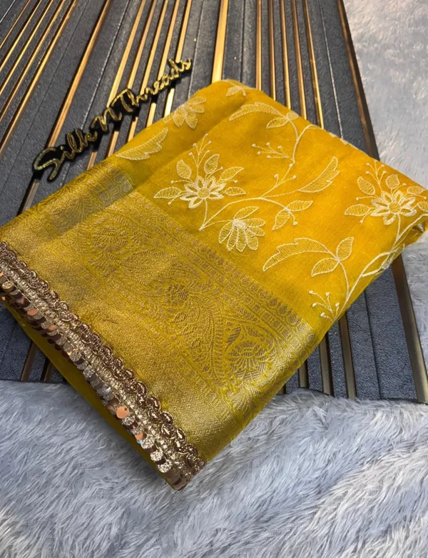Organza_Shimmer_Silk_Chikankari_Embroidery_Saree_With_Designer_Lace
