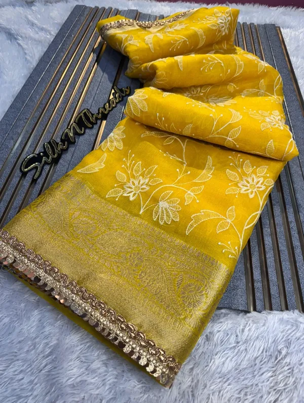 Organza_Shimmer_Silk_Chikankari_Embroidery_Saree_With_Designer_Lace