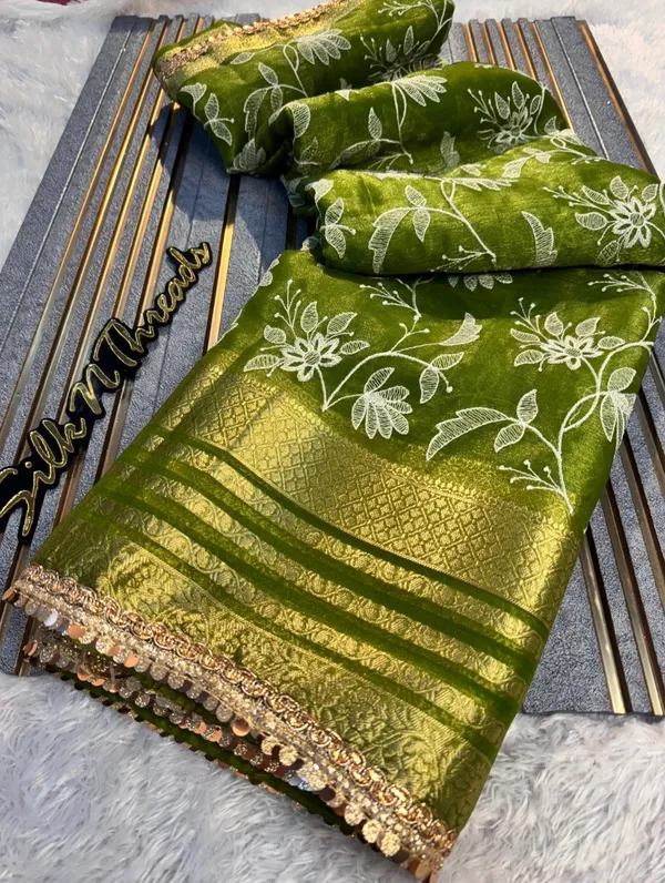 Organza_Shimmer_Silk_Chikankari_Embroidery_Saree_With_Designer_Lace
