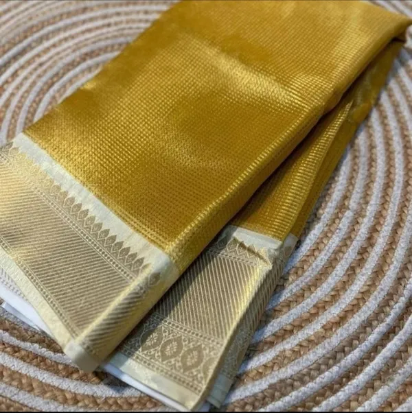 Banarasi_Gold_Kanjivaram_Inspired_Tissue_Silk_Wedding_Collection_Saree_With_Unstitched_Blouse_Piece