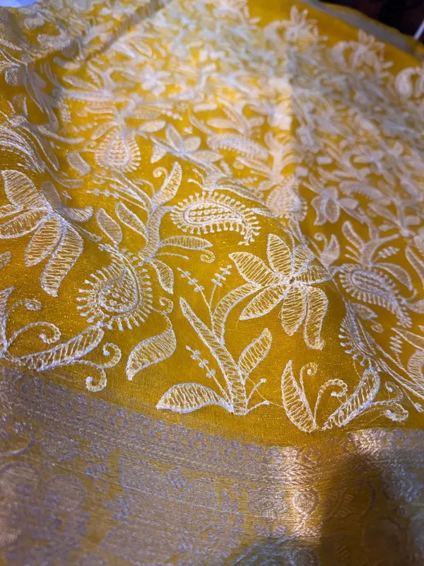 Never_Seen_Before_Organza_Shimmer_Silk_Chikankari_Saree