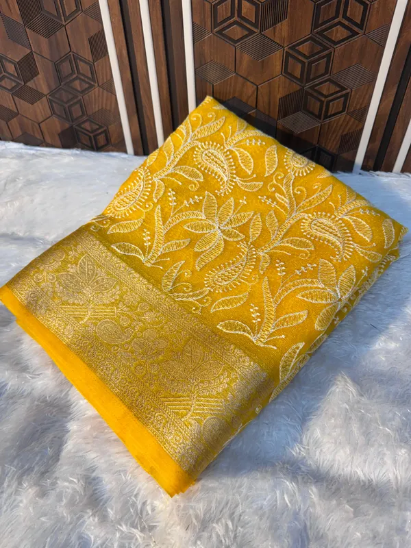 Never_Seen_Before_Organza_Shimmer_Silk_Chikankari_Saree