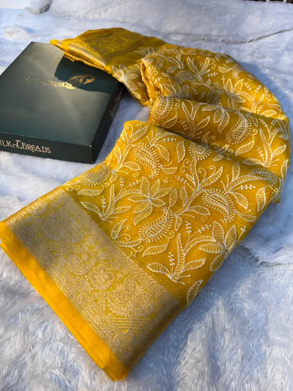 Never_Seen_Before_Organza_Shimmer_Silk_Chikankari_Saree