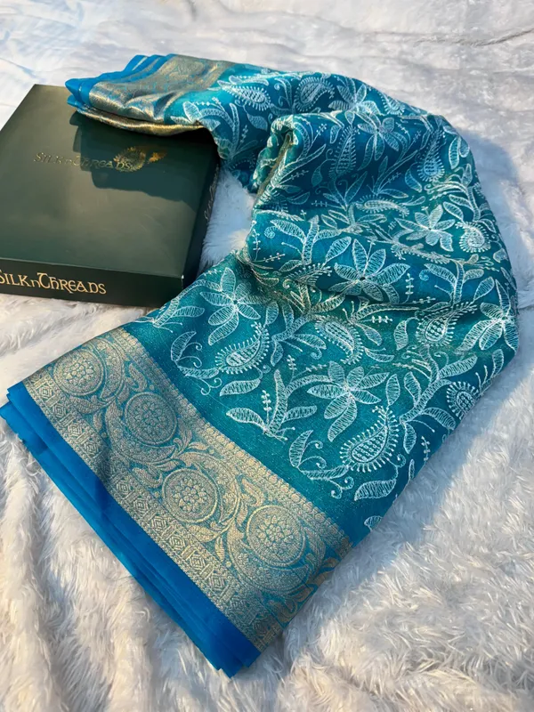 Never_Seen_Before_Organza_Shimmer_Silk_Chikankari_Saree
