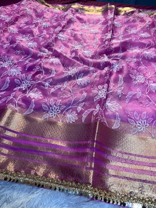 Organza_Shimmer_Silk_Chikankari_Embroidery_Saree_With_Designer_Lace