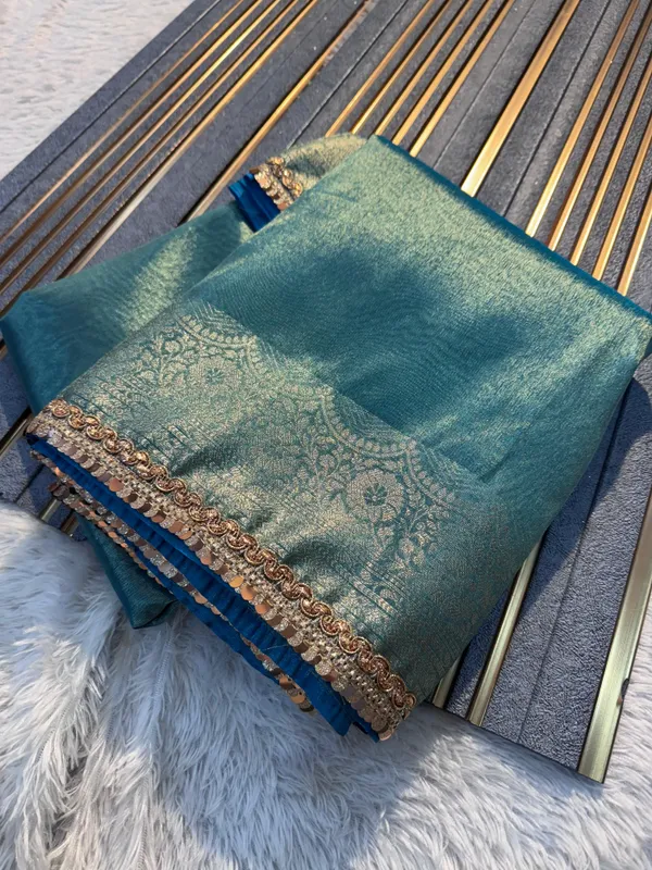 Banarasi_Pure_Tissue_Saree_with_Designer_Sequence_Lace_With_Unstitched_Blouse_Piece