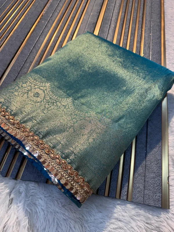 Banarasi_Pure_Tissue_Saree_with_Designer_Sequence_Lace_With_Unstitched_Blouse_Piece