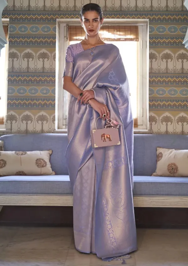 Kubera_Pattu_Grey_Softy_Silk_Saree_With_Ethnic_Motif_Copper_Zari_With_Unstitched_Blouse_Piece