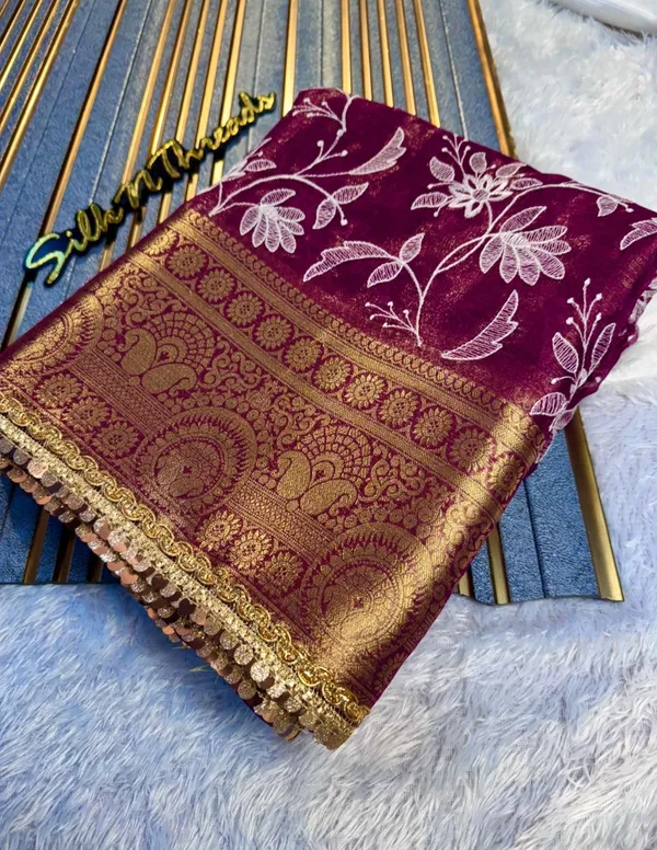 Organza_Shimmer_Silk_Chikankari_Embroidery_Saree_With_Designer_Lace