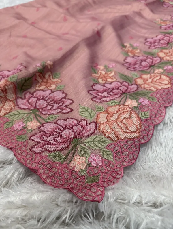 Banarasi_Tissue_Silk_Saree_With_Resham_Embroidery_Work_And_Scalloped_Border_With_Unstitched_Blouse_Piece