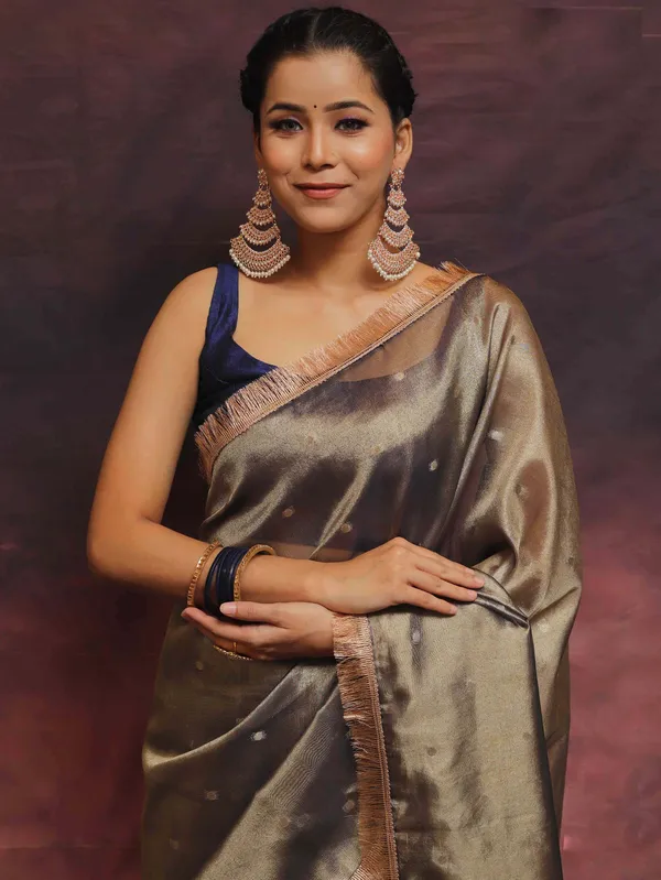 Banarasi_Tissue_Silk_Saree_With_Zari_Booti_Work_And_Lace