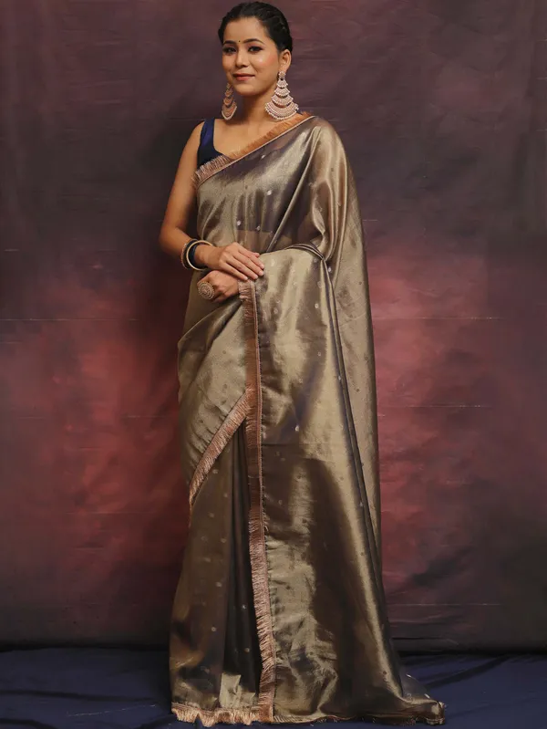 Banarasi_Tissue_Silk_Saree_With_Zari_Booti_Work_And_Lace