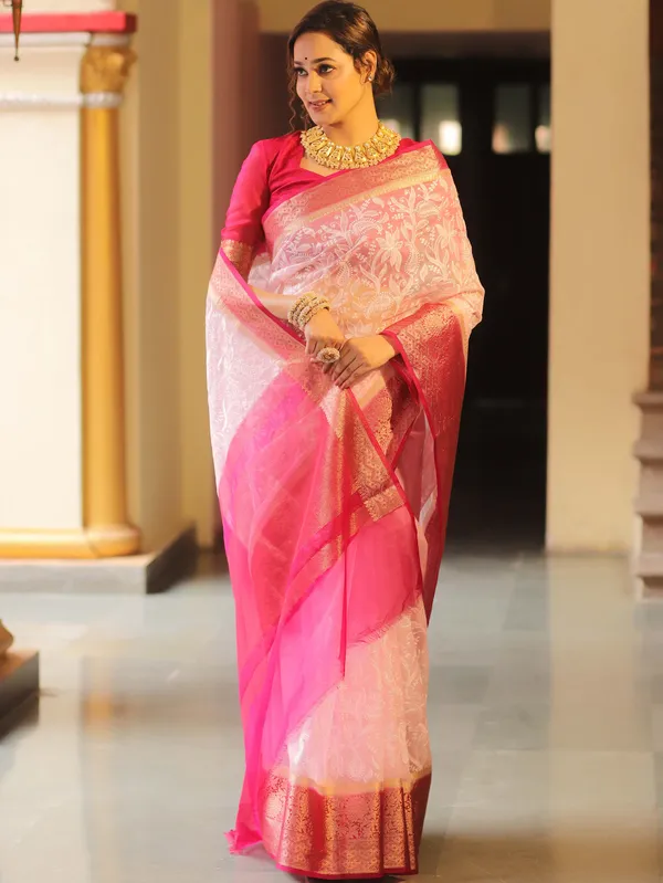 Organza_Silk_Chikankari_Resham_Embroidery_Work_Saree