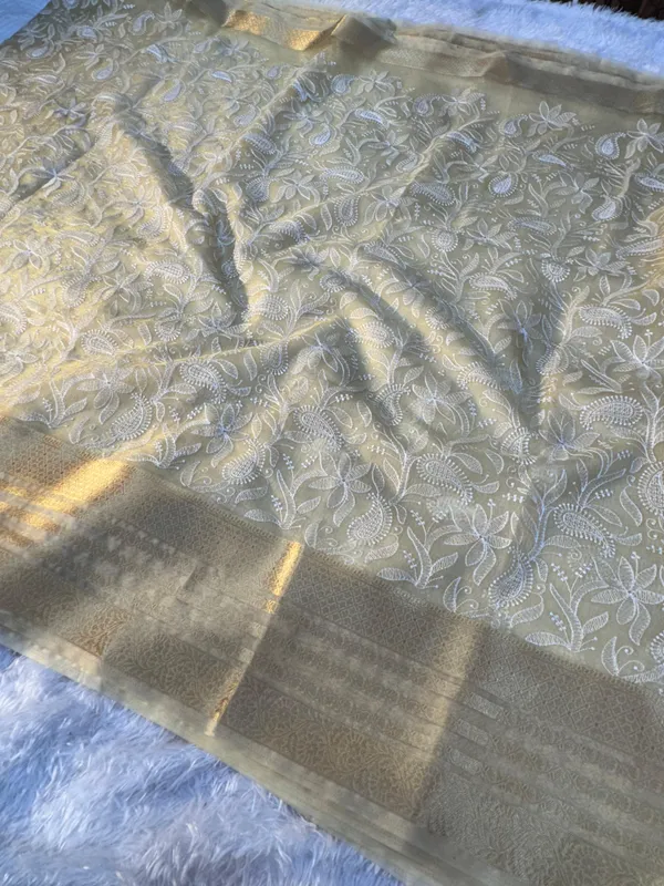 Never_Seen_Before_Organza_Shimmer_Silk_Chikankari_Saree