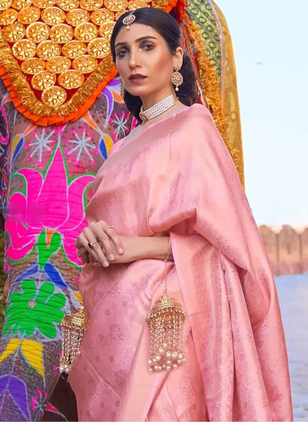 Kubera_Pattu_Baby_Pink_Softy_Silk_Saree_With_Ethnic_Motif_Copper_Zari_With_Unstitched_Blouse_Piece