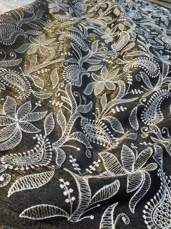 Never_Seen_Before_Organza_Shimmer_Silk_Chikankari_Saree