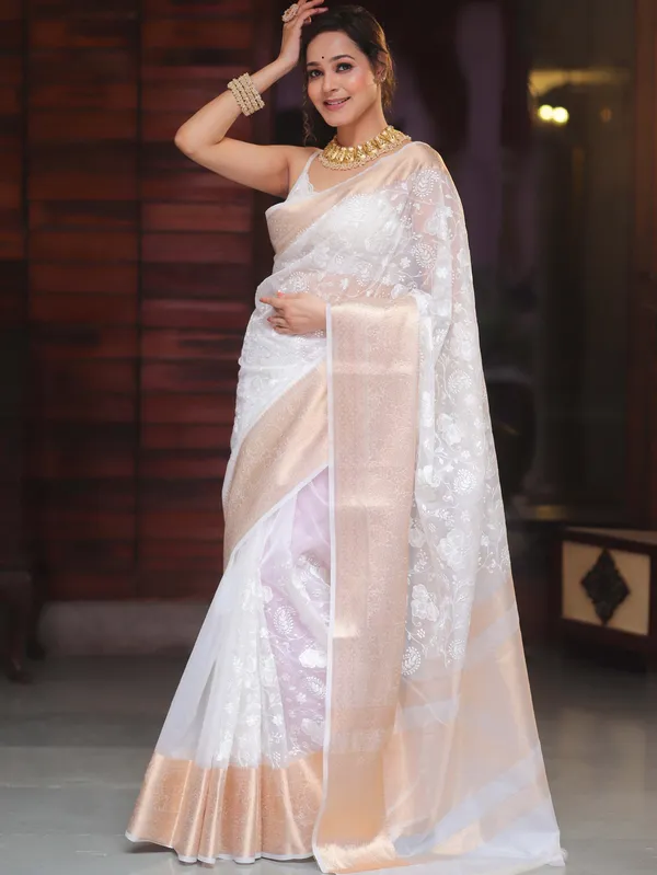 Organza_Silk_Resham_Embroidery_Work_Saree