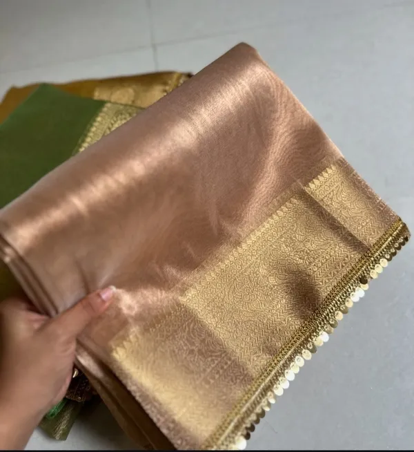 Banarasi_Brown_Jahnvi_Kapoor_Inspired_Tissue_Silk_Shimmer_Saree_With_Sequence_Lace_With_Unstitched_Blouse_Piece