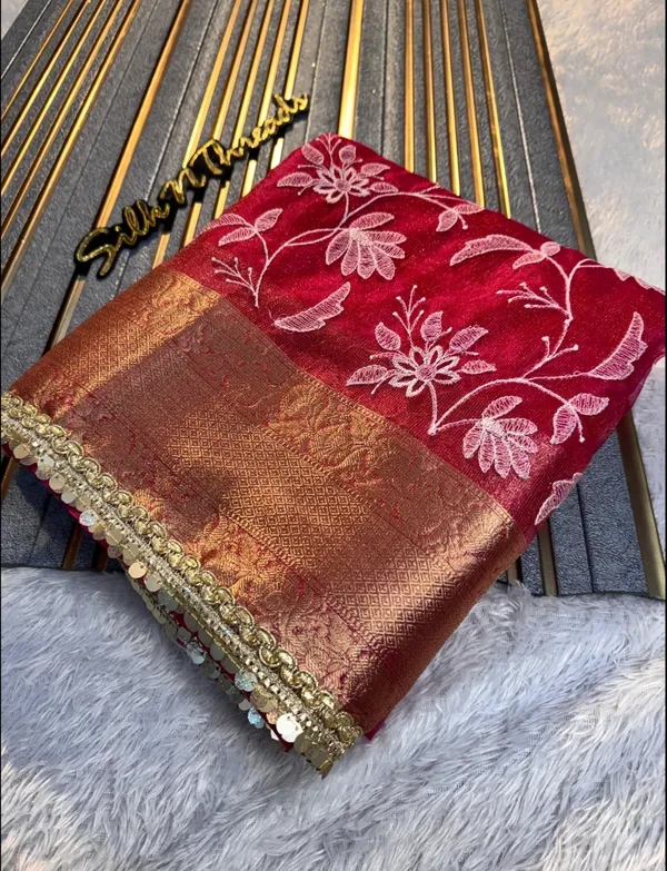 Organza_Shimmer_Silk_Chikankari_Embroidery_Saree_With_Designer_Lace