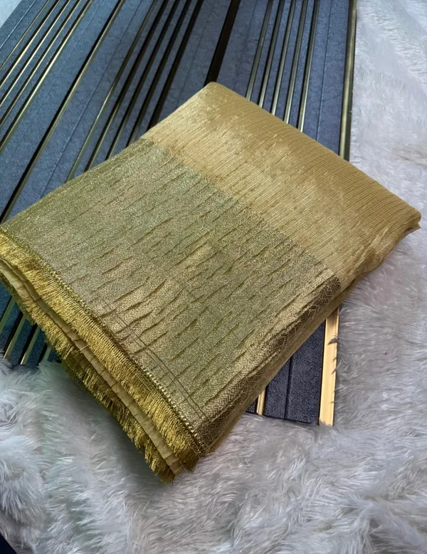 Banarasi_Tissue_Silk_Shimmer_Saree_With_Crush_Pattern_With_Fancy_Lace_With_Unstitched_Blouse_Piece
