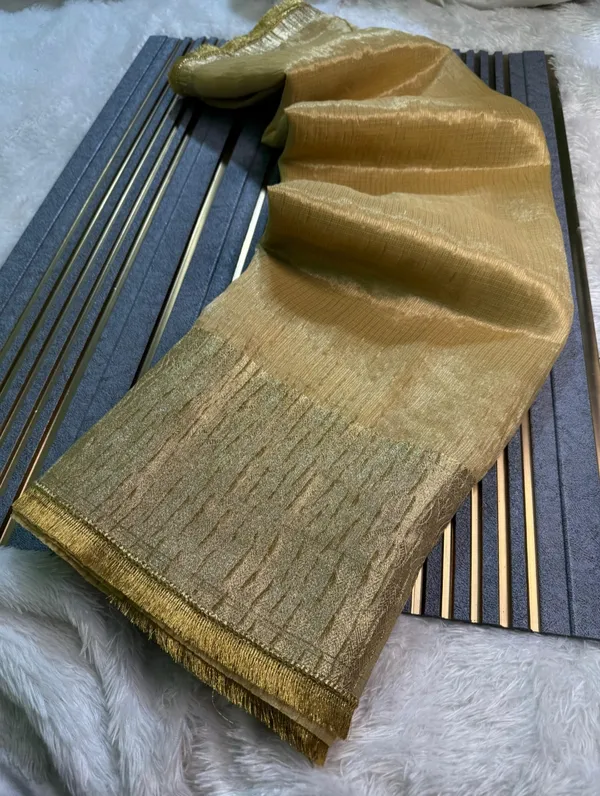 Banarasi_Tissue_Silk_Shimmer_Saree_With_Crush_Pattern_With_Fancy_Lace_With_Unstitched_Blouse_Piece