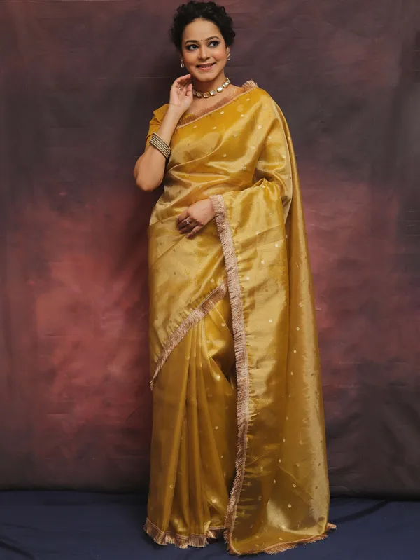 Banarasi_Tissue_Silk_Saree_With_Zari_Booti_Work_And_Lace