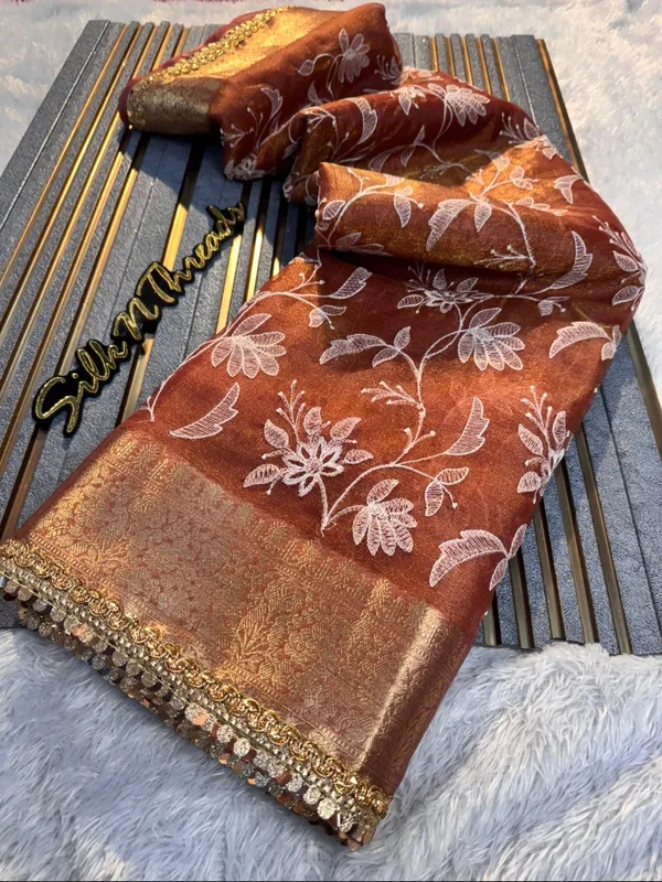 Organza_Shimmer_Silk_Chikankari_Embroidery_Saree_With_Designer_Lace