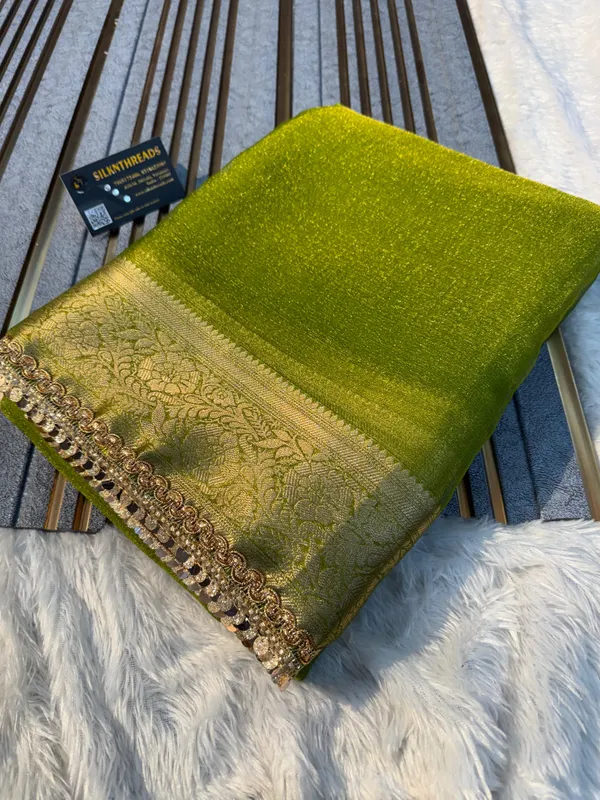 Banarasi_Green_Jahnvi_Kapoor_Inspired_Tissue_Silk_Shimmer_Saree_With_Sequence_Lace_With_Unstitched_Blouse_Piece