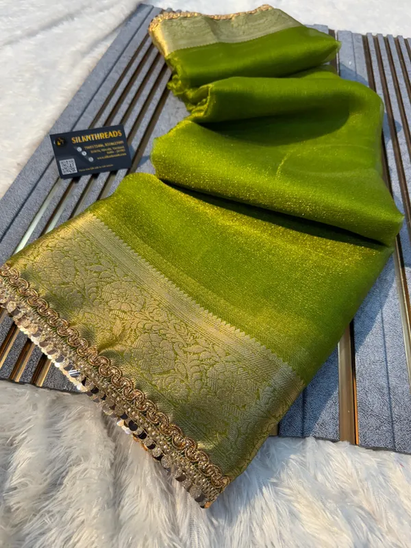 Banarasi_Green_Jahnvi_Kapoor_Inspired_Tissue_Silk_Shimmer_Saree_With_Sequence_Lace_With_Unstitched_Blouse_Piece