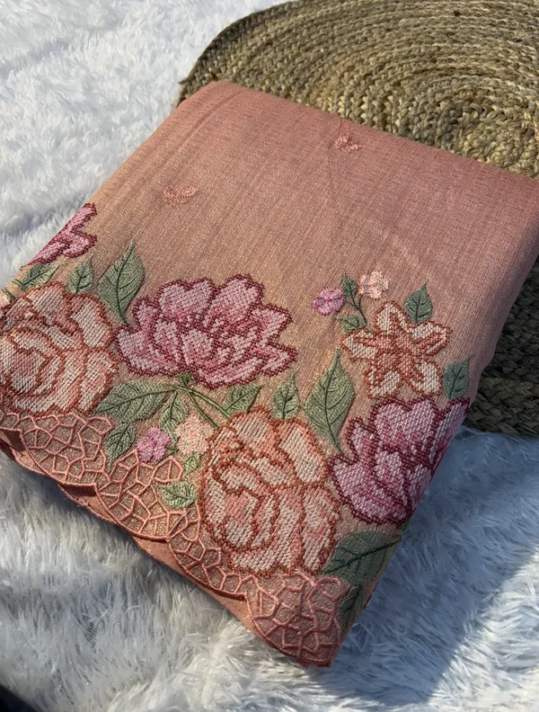 Banarasi_Tissue_Silk_Saree_With_Resham_Embroidery_Work_And_Scalloped_Border_With_Unstitched_Blouse_Piece