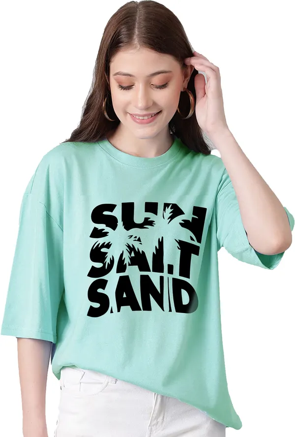 Green_Cotton_Blend_Printed_Round_Neck_Half_Sleeve_Oversized_&_Regular_&_Comfort_Fit_T-Shirt_For_Women