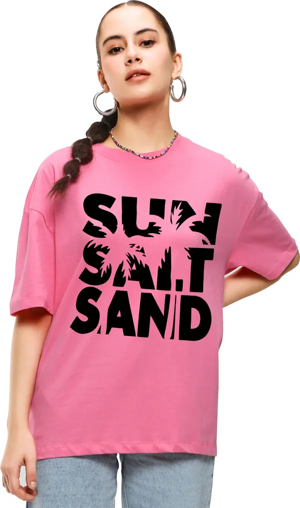 Pink_Cotton_Blend_Printed_Round_Neck_Half_Sleeve_Oversized_T-Shirt_For_Women