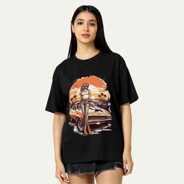 Black_Cotton_Blend_Printed_Round_Neck_Half_Sleeve_Comfort_Fit_&_Oversized_&_Regular_T-Shirt_For_Women