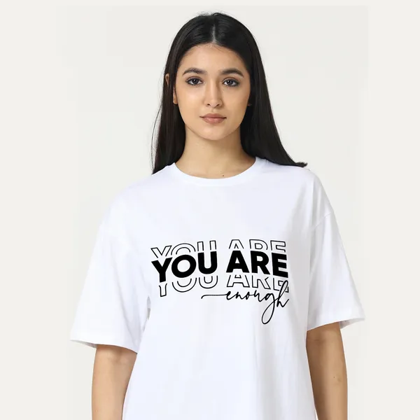 White_Cotton_Blend_Printed_Round_Neck_Half_Sleeve_Oversized_T-Shirt_For_Women