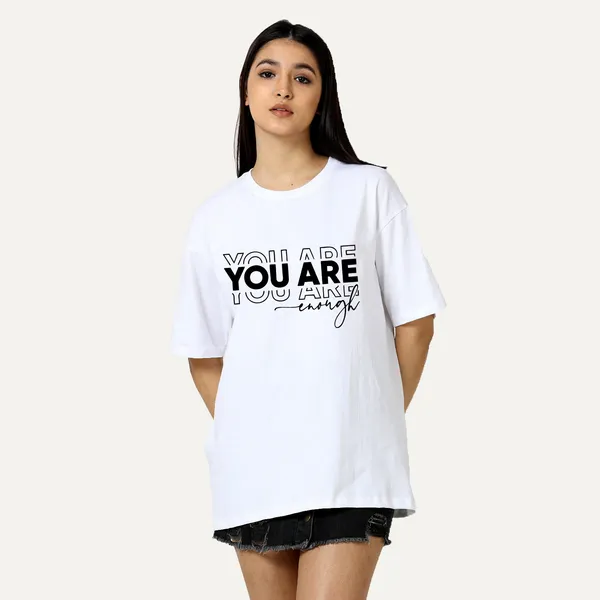 White_Cotton_Blend_Printed_Round_Neck_Half_Sleeve_Oversized_T-Shirt_For_Women