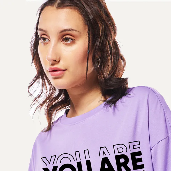 Purple_Cotton_Blend_Printed_Round_Neck_Half_Sleeve_Oversized_T-Shirt_For_Women