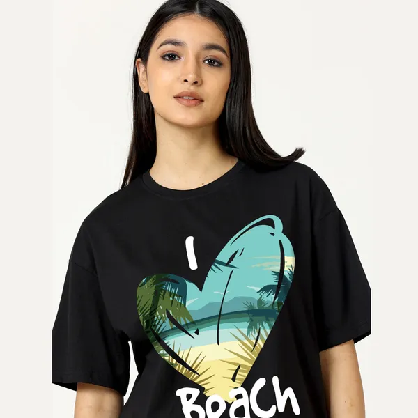 Black_Cotton_Blend_Printed_Round_Neck_Half_Sleeve_Oversized_T-Shirt_For_Women
