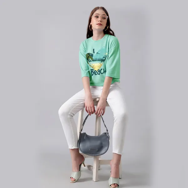 Green_Cotton_Blend_Printed_Round_Neck_Half_Sleeve_Oversized_T-Shirt_For_Women