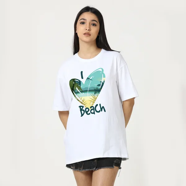 White_Cotton_Blend_Printed_Round_Neck_Half_Sleeve_Oversized_T-Shirt_For_Women
