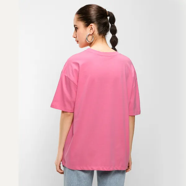 Pink_Cotton_Blend_Printed_Round_Neck_Half_Sleeve_Oversized_T-Shirt_For_Women