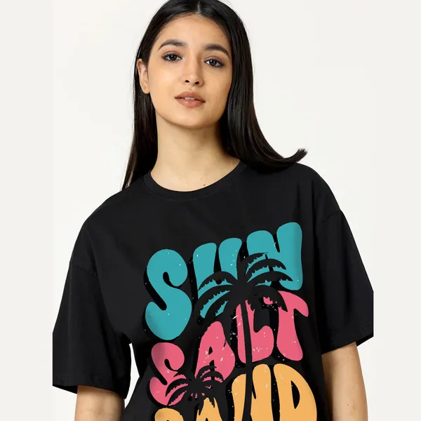 Black_Cotton_Blend_Printed_Round_Neck_Half_Sleeve_Oversized_T-Shirt_For_Women